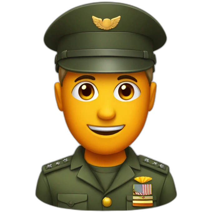 militar con una lente naranja emoji