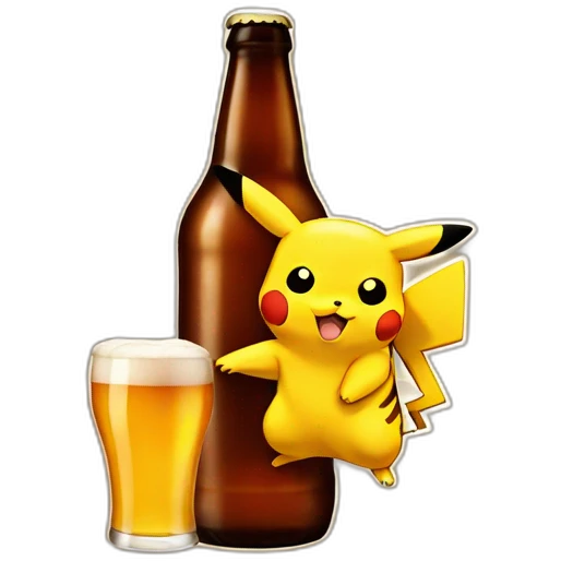 pikachu beer emoji