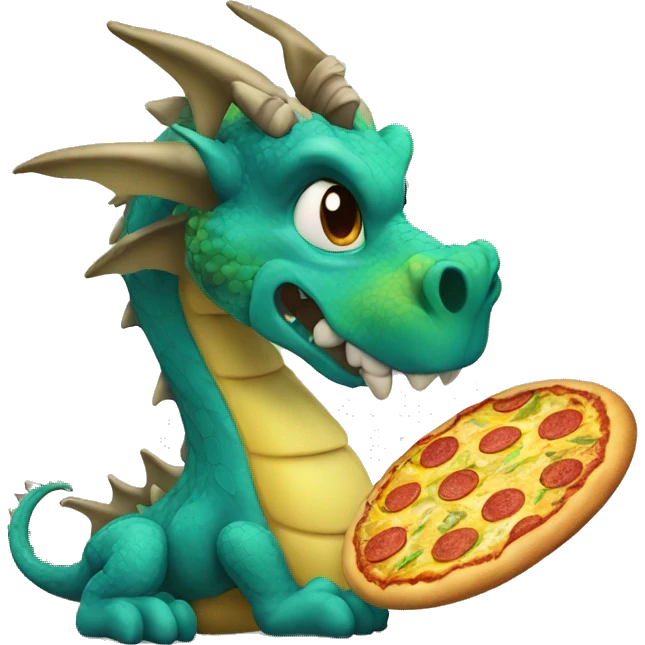 Dragon with a pine apple pizza  emoji