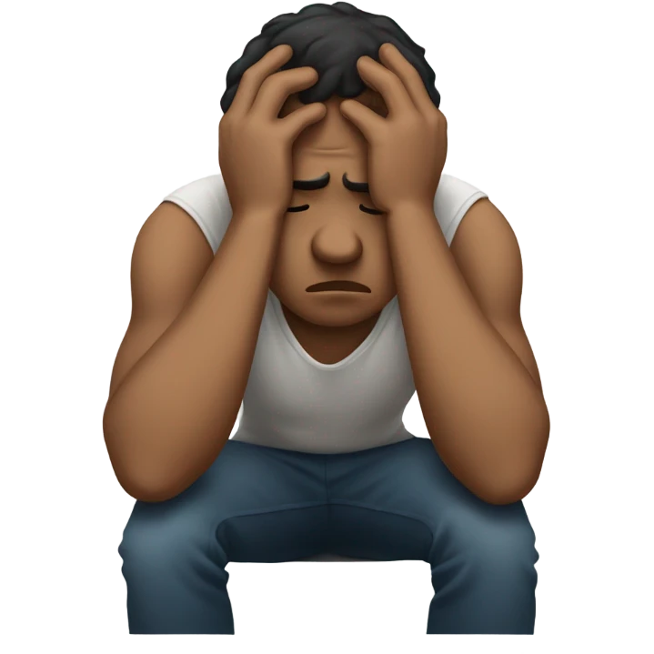 Sad with anxiety  emoji