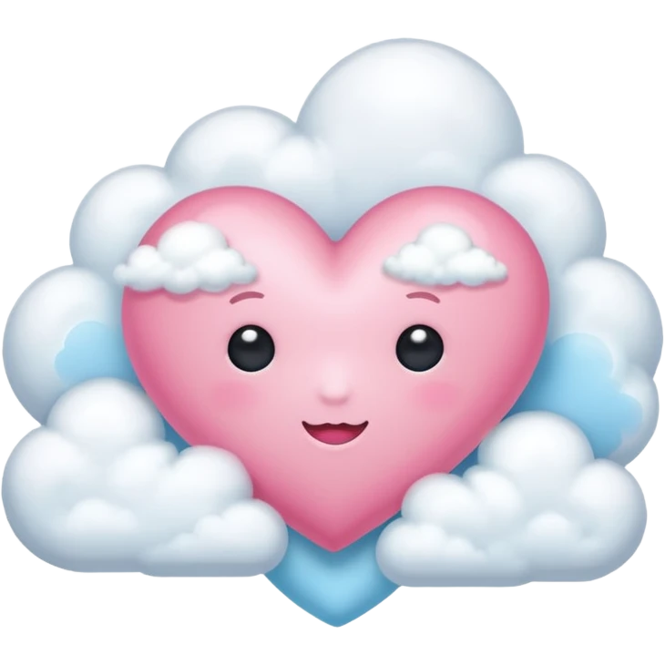 Coração rosa + nuvem  emoji