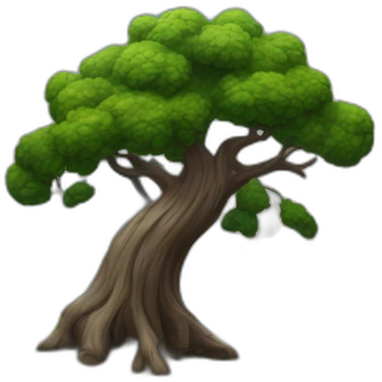 montagne noir avec un peu d'arbre avec un arc-en-ciel emoji