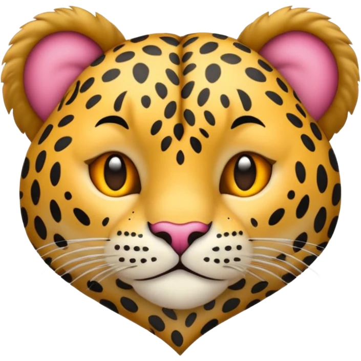 Emoji corazón con estampado de leopardo blanco  emoji