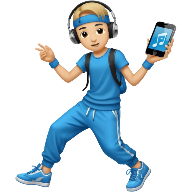 street dancer boy with music player emoji
