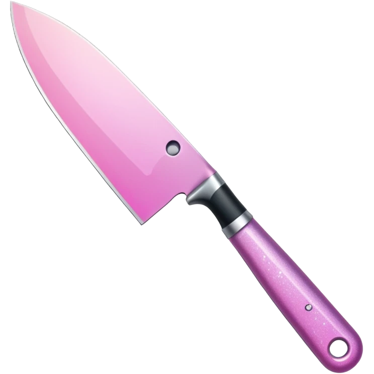 Pink ombre knife with glitter emoji
