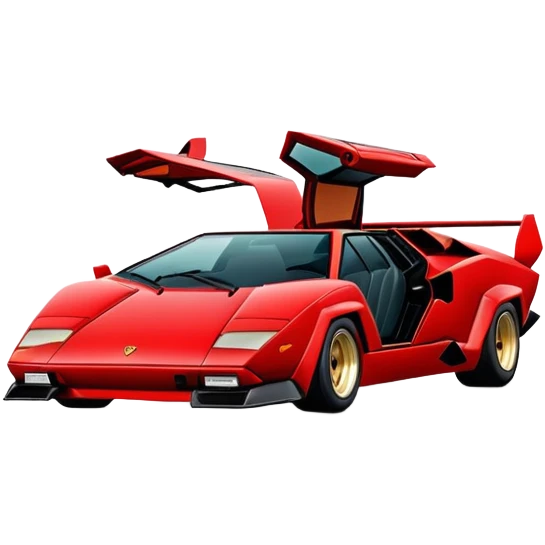 Minimalist red Lamborghini Countach, simple clean lines, minimal details, sleek design emoji