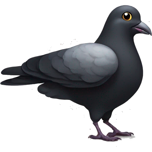black pigeon that looks foolish and stupid holding a tea with clock in it emoji