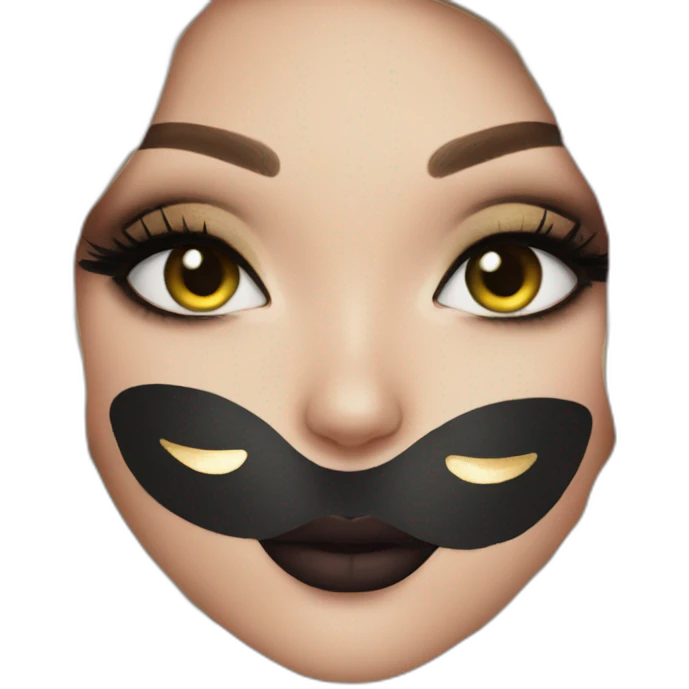 pretty girl makeup with black cat emoji