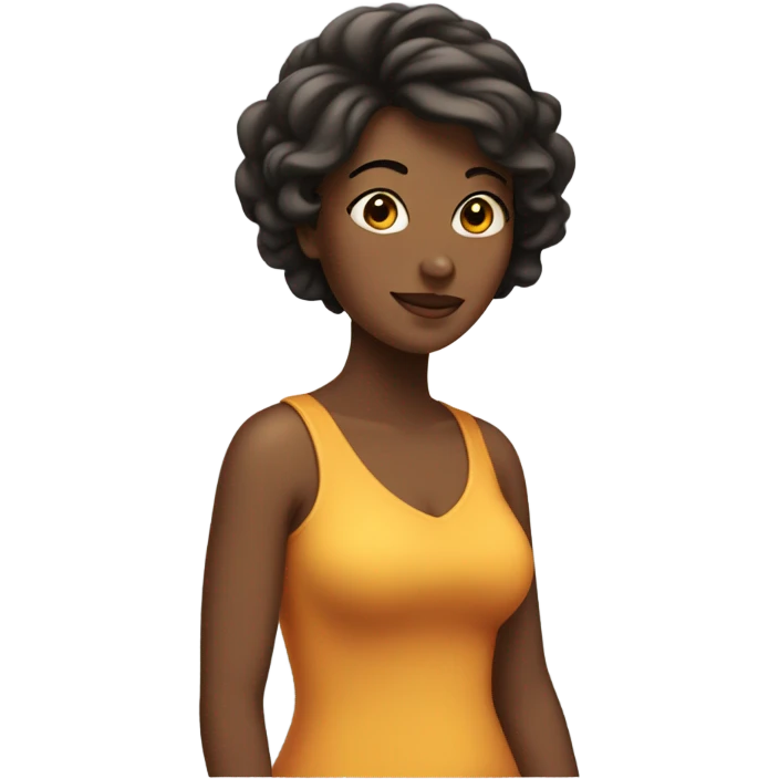 Woman with large caboose emoji