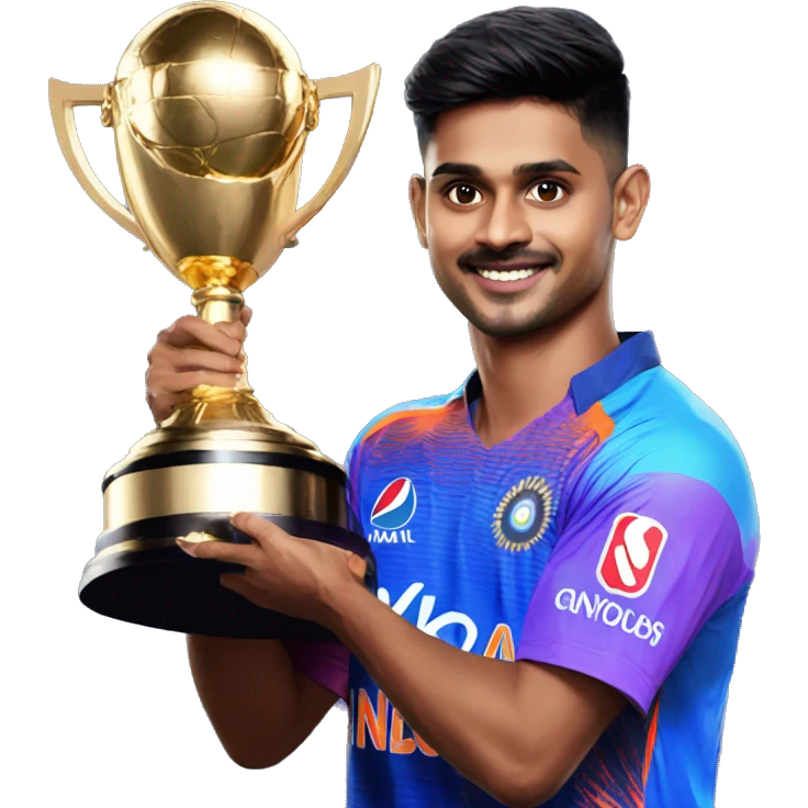 Shreyas iyer purple jersey lifting trophy emoji