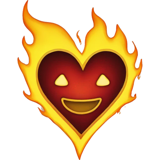 yellow heart on fire emoji