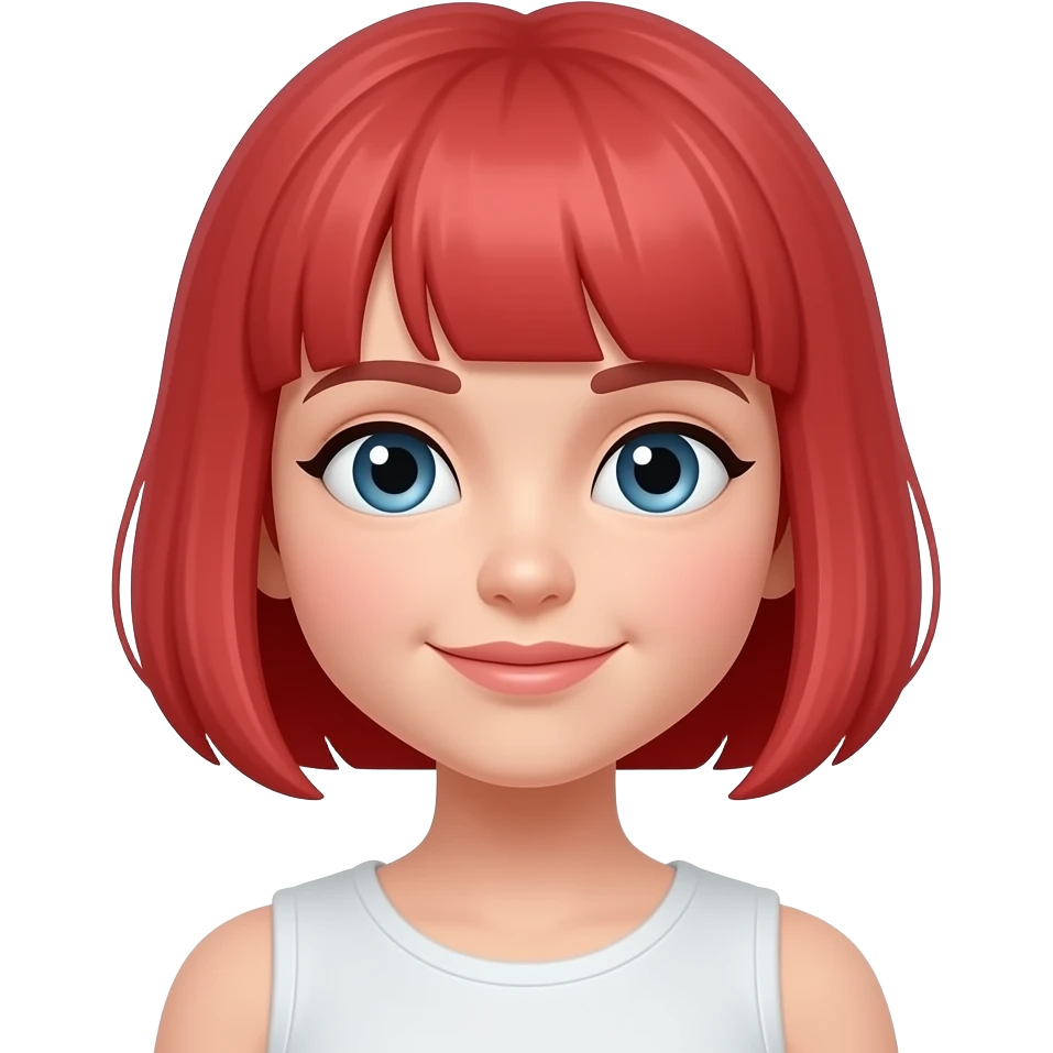 1 girl has short red head emoji