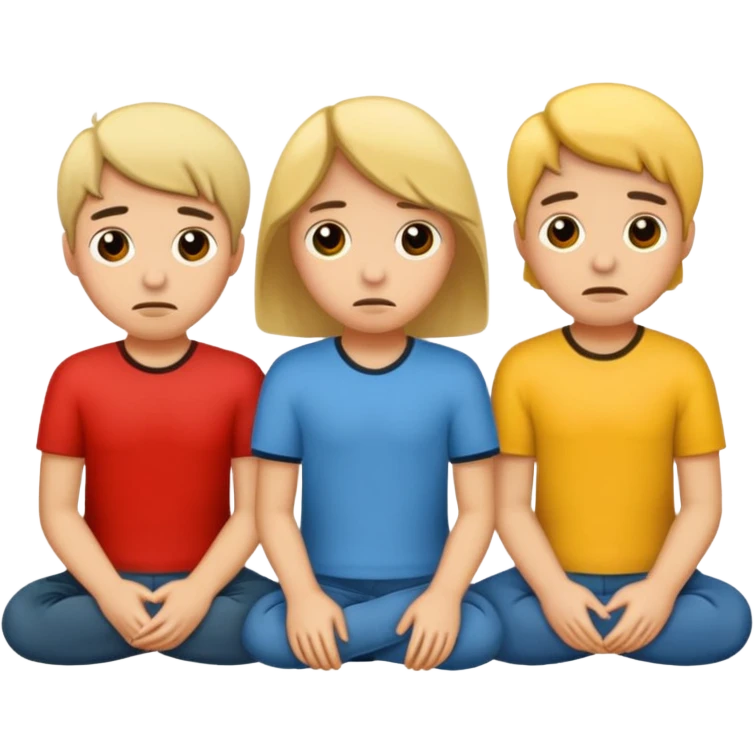 grupo de 5 amigos tristes emoji