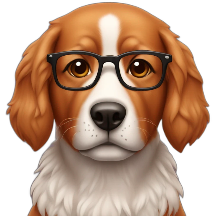strip red dog with glasses emoji