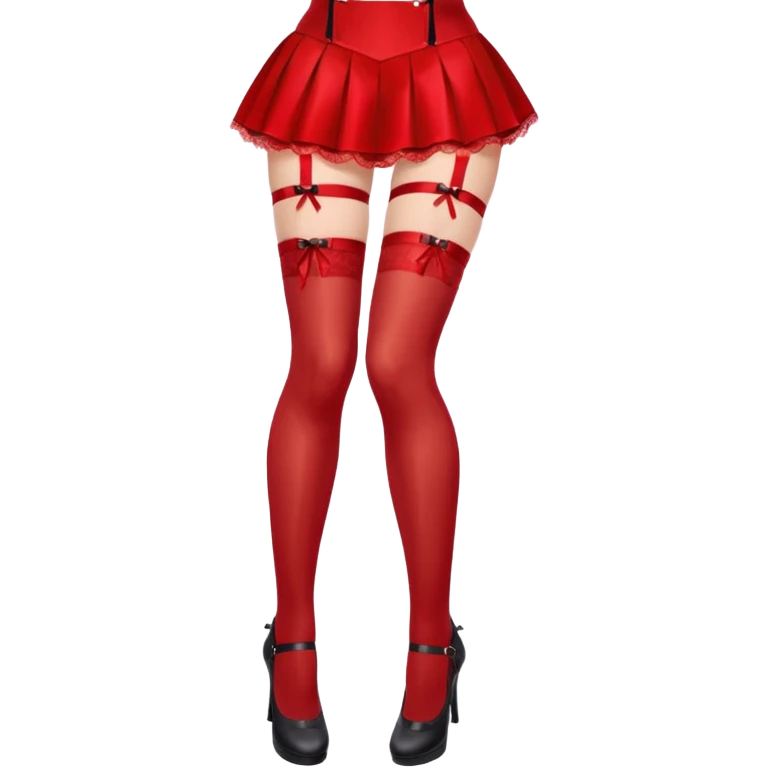 Lacey thigh high with garter belt red emoji