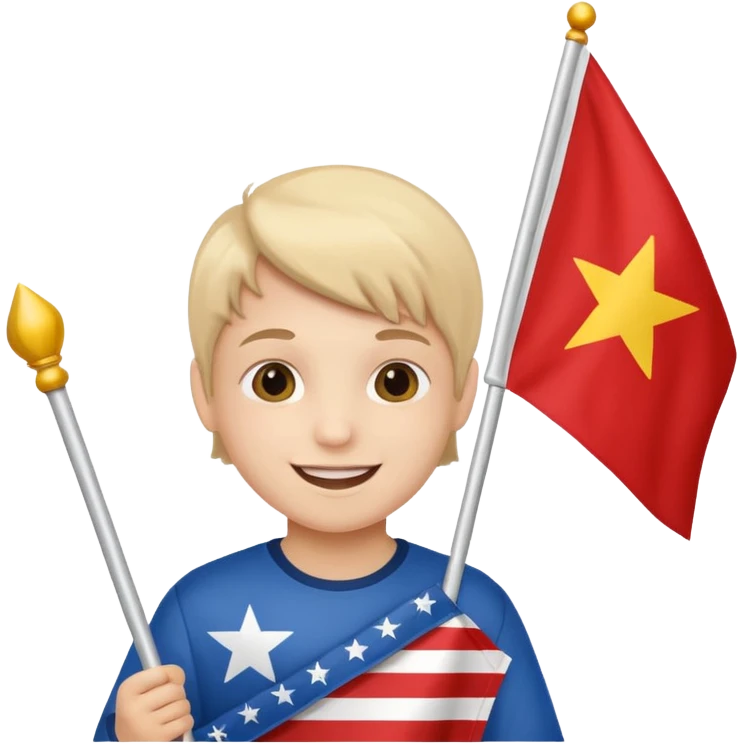 Flag holder kid emoji
