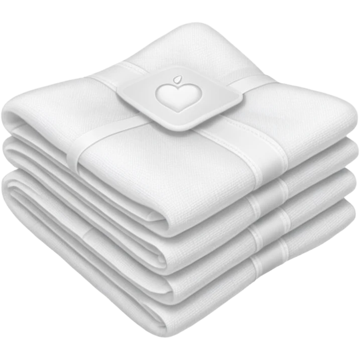 folded gauze pad, white, medical, soft edges, simple, apple style emoji emoji