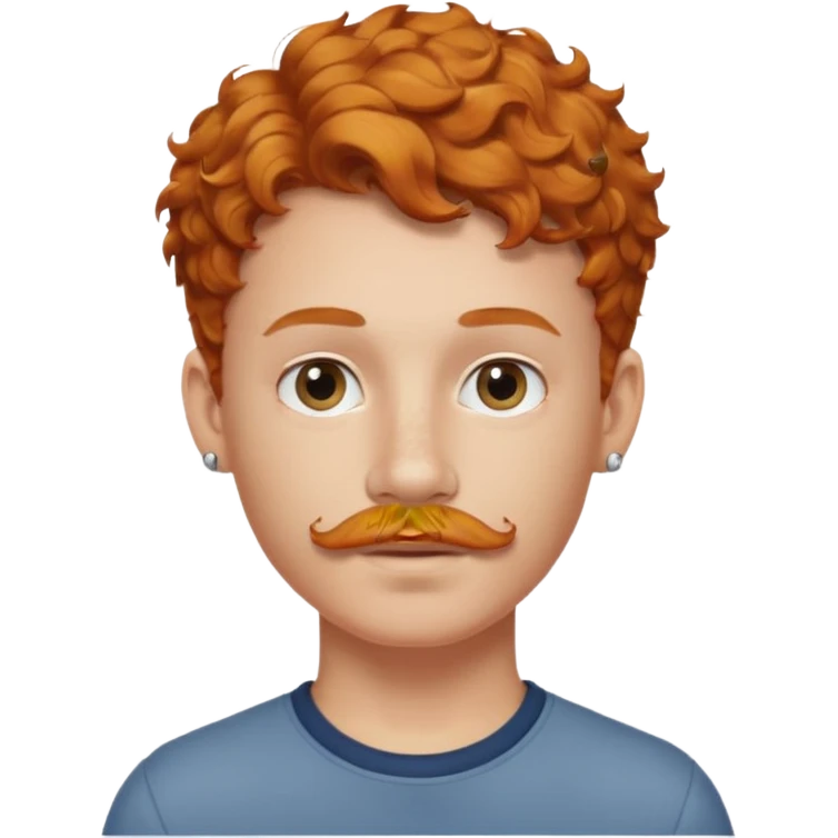 im short curly ginger haired young guy and also have earring on my left ear also have clean moustaches  emoji