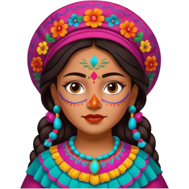 mexican girl with painted face emoji