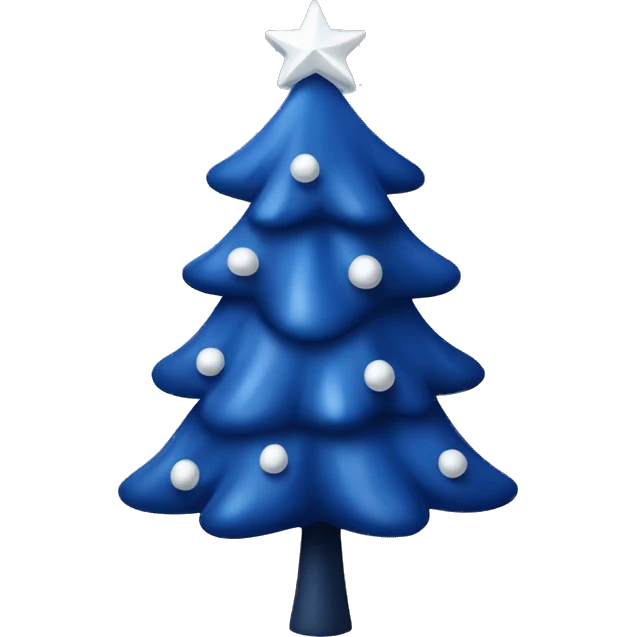 dark blue christmas tree with white bow emoji
