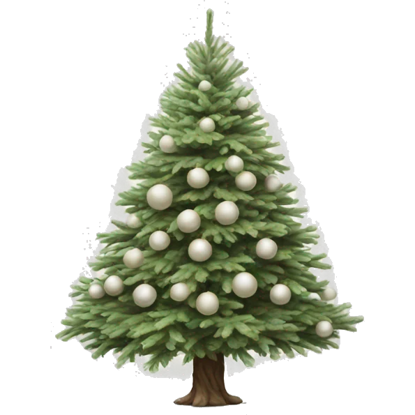 Realistic isolated off white fir christmas tree   emoji