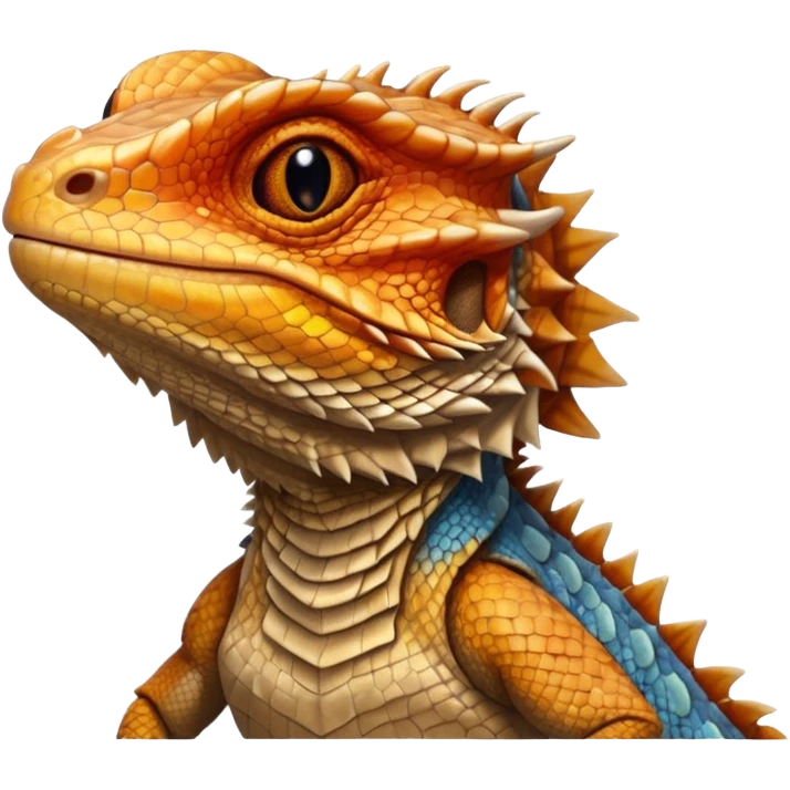 A hyper-realistic bearded dragon  emoji