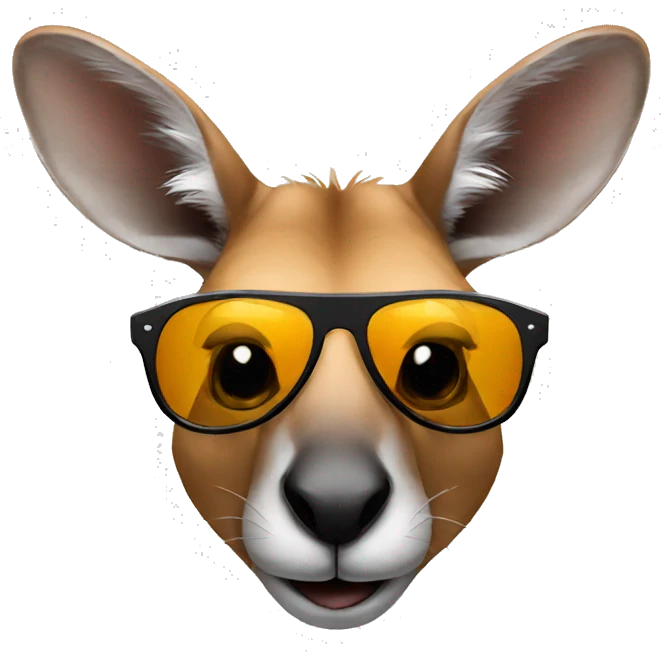 Kangaroo wearing sunglasses emoji