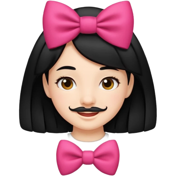 Adolf Hitler Like a girl hair with a bow  That he has black hair and a small mustache like Hitle r  emoji