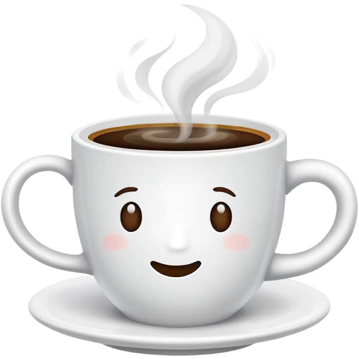 coffee cup with steam emoji