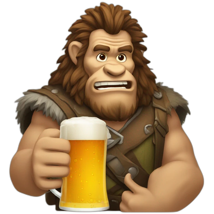 Kerchak avec une bière  emoji