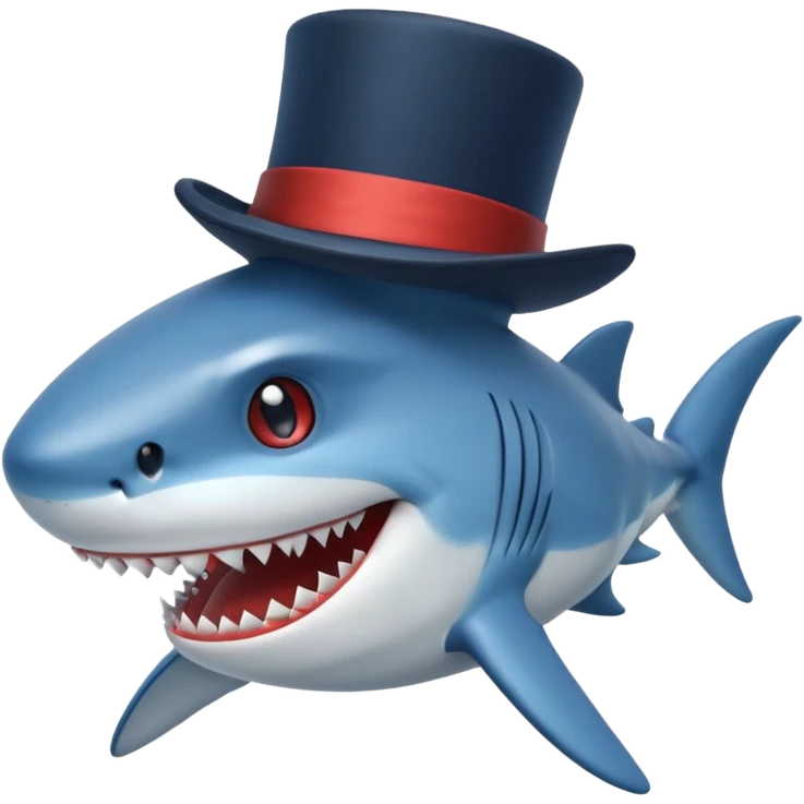 Ilwf Shark with a top hat emoji