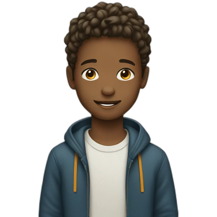 Young boy with a j  emoji