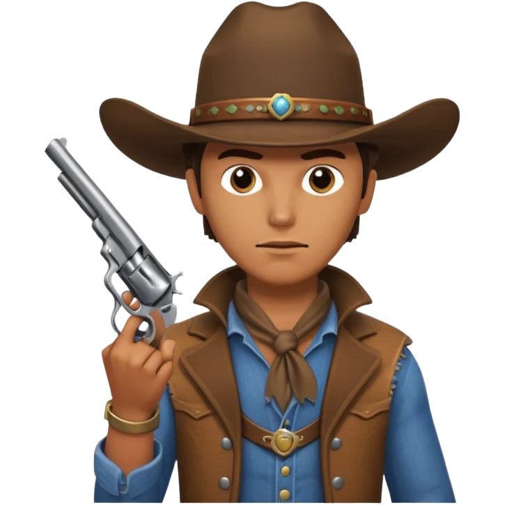 Cowboy with a revolver emoji