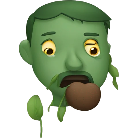  a depressed man kissing silphium emoji