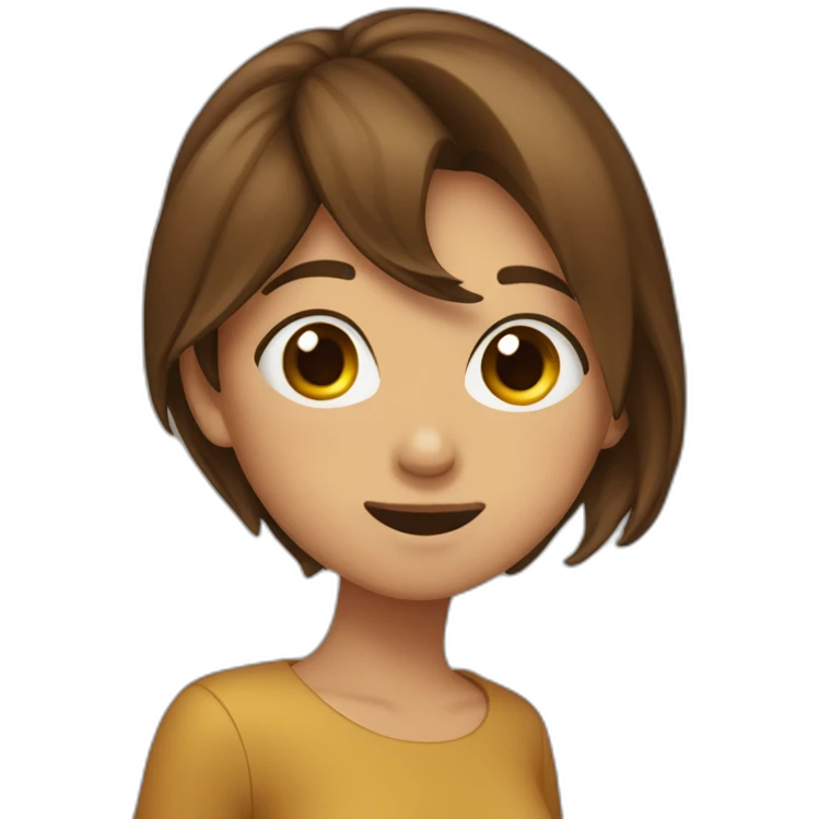 fille au cheveux bruns qui dab emoji