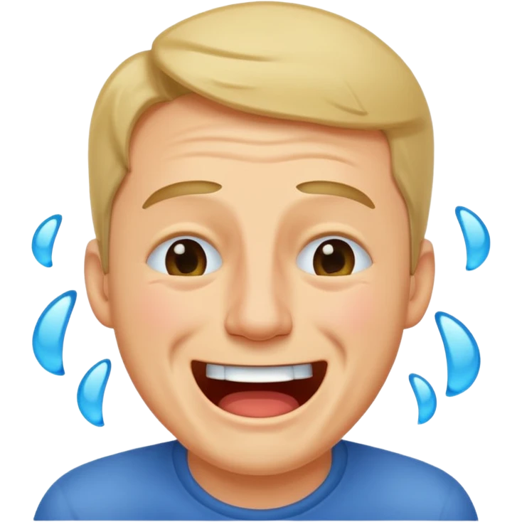 Man laughing an crying at the same time  emoji