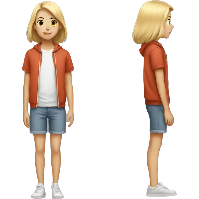 Full length white teenager emoji