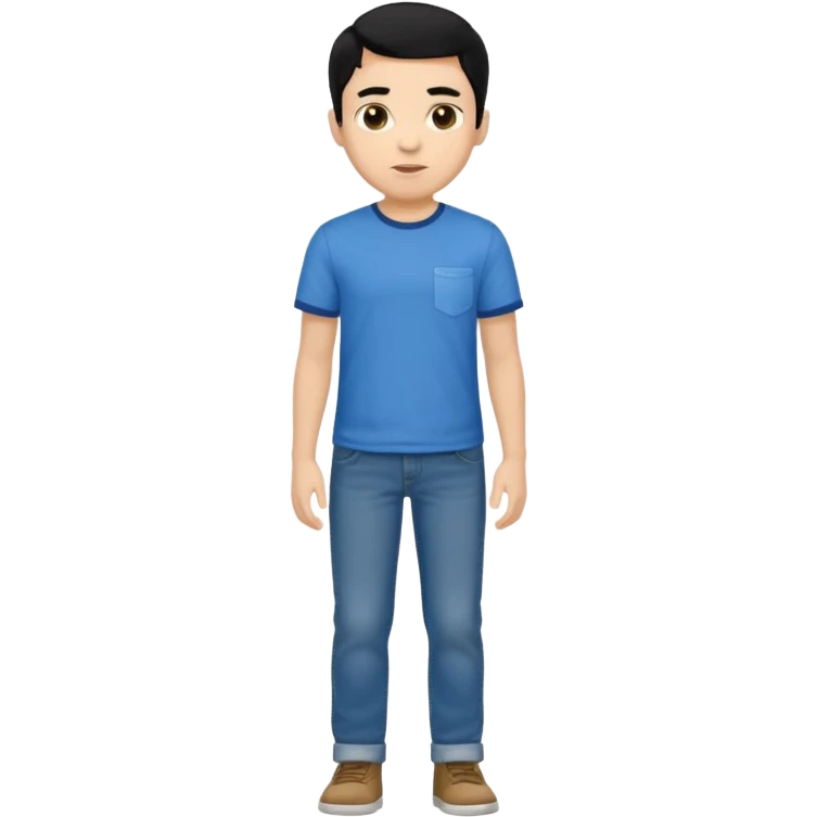 light skin black hair boy full body emoji