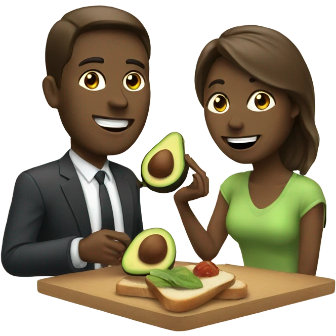 A couple eating avocado on toast emoji