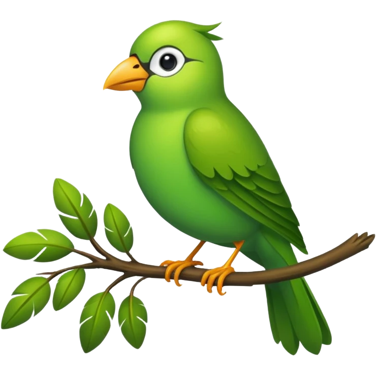 A green bird emoji