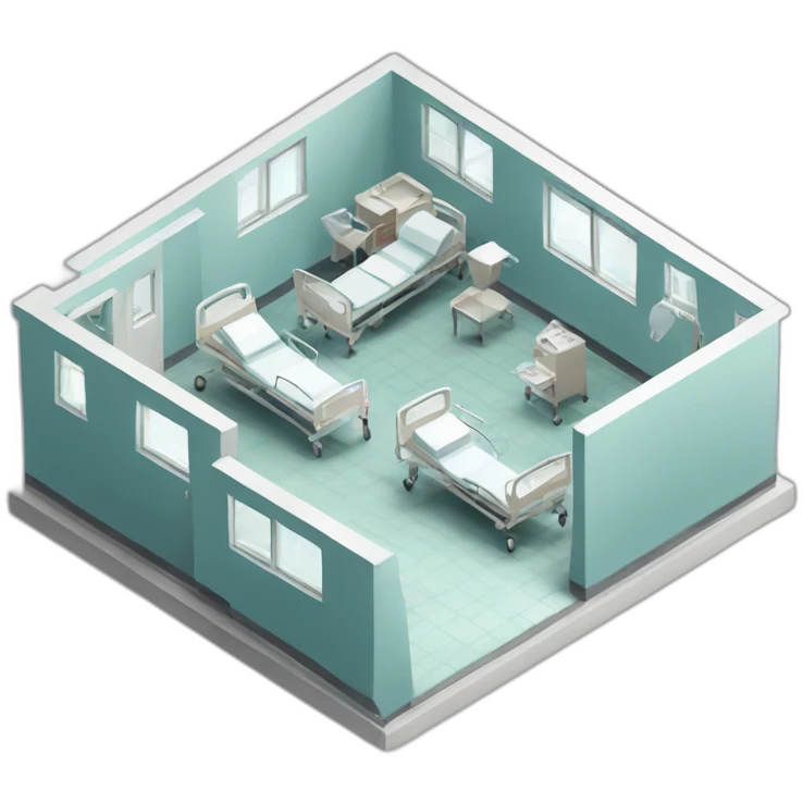 isometric hospital ward emoji