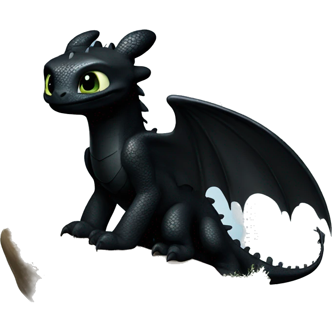 toothless(how to train your dragon) with b emoji
