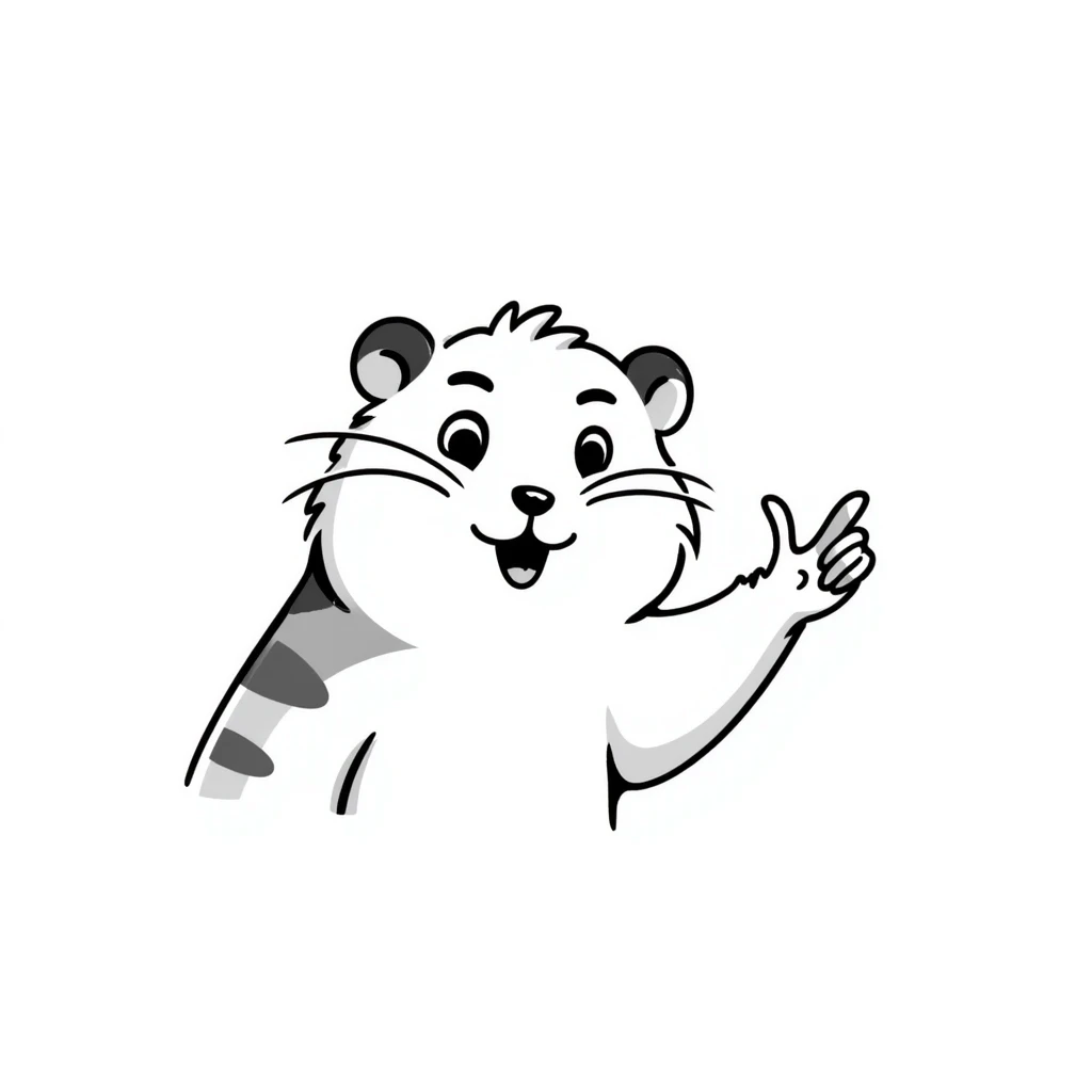 hamster saying hello, hand drawn doodle style emoji