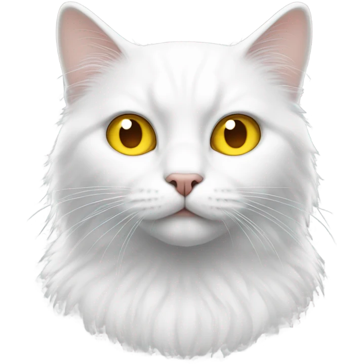 yellow eyes, white cat emoji