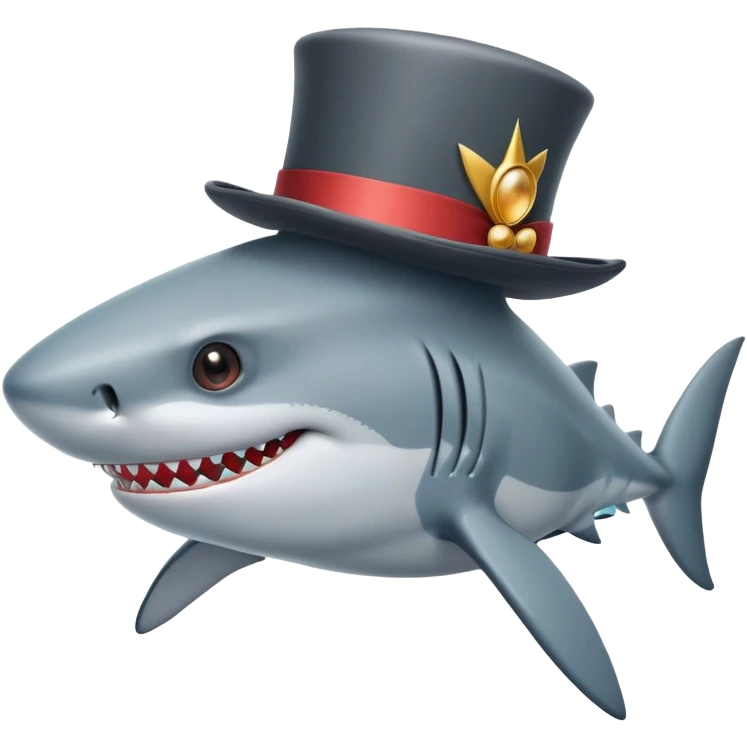 shark with tophat emoji