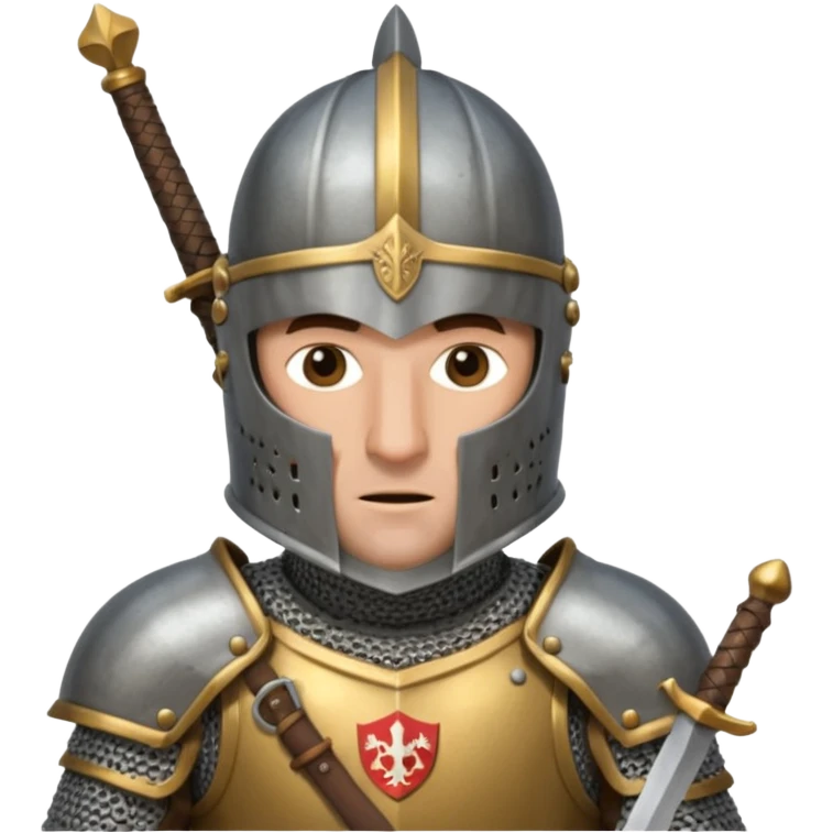 Monty pyton knight with full face covered helmet half body emoji