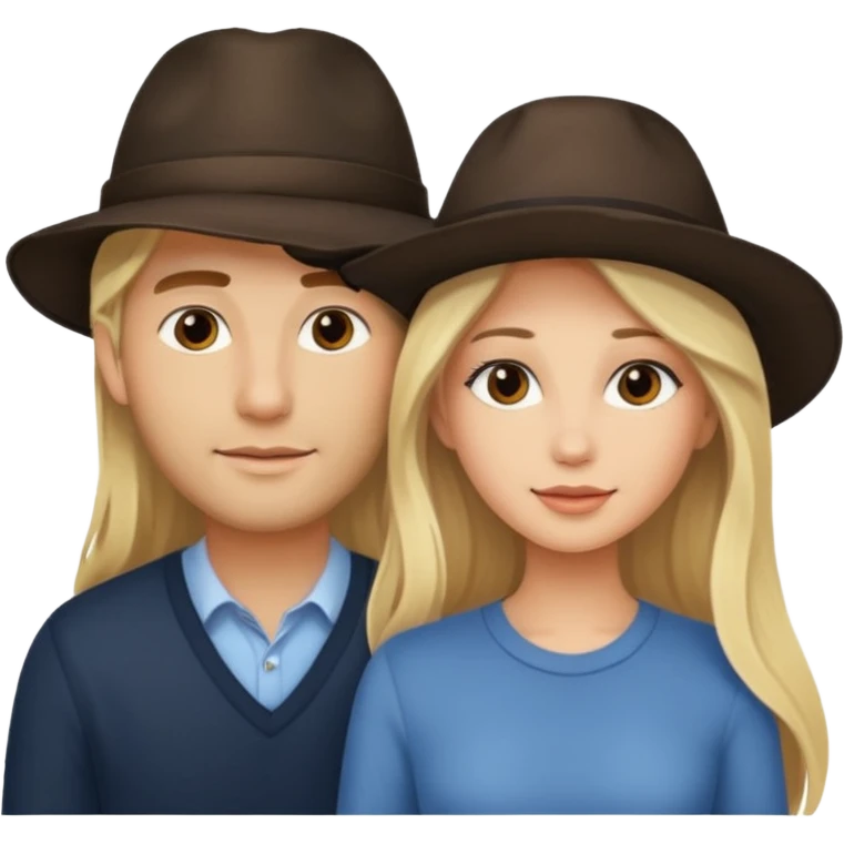 Ragazza bellissima bionda lunghi con fidanzato moro con cappello  emoji