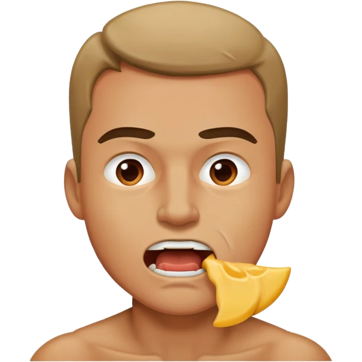 man biting air emoji