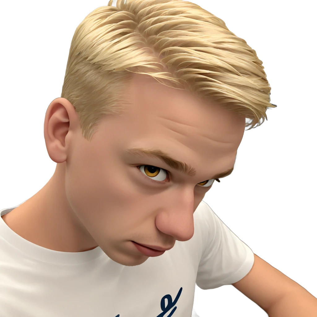 blonde boy in white shirt emoji