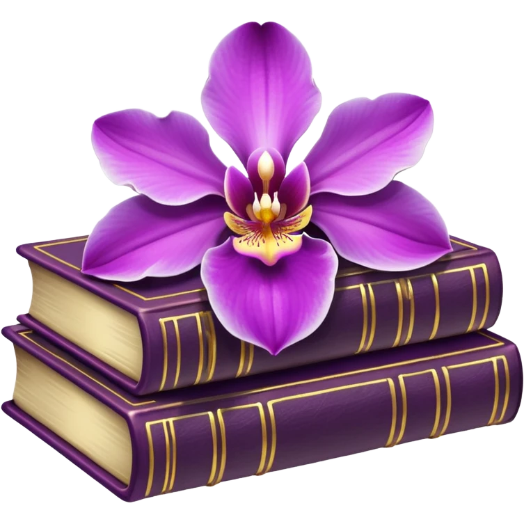 Dark academia 3 books with orchid emoji